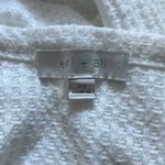 Anthropologie  Eri + Ali Shirt Womens XS White Waffle Knit Top Neutral Minimalist Photo 4