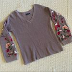 American Eagle AEO Floral Sleeve Embroidery Sweater Size Xs Photo 1
