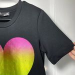 Love moschino NEW Multicolor Ombre Heart Print Mini T-Shirt Dress Black Sz 4 Photo 9