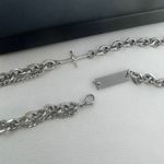 CZ Cross Pendant Necklace for Men Women Streetwear Punk Hip Hop Unisex Style Silver Photo 2