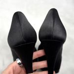 Casadei  Silk Satin Knot Bow Chunky Platform Stiletto Pumps High Heels Black 6 Photo 5