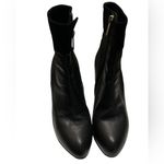 Maje Elegant Black Leather Ankle Boots Photo 5