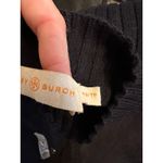 Tory Burch  Navy Blue Ribbed Sweater Leather Vest Top Size XS Photo 3