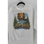 Hanes Vintage Alaska Bear Crewneck Sweatshirt White Size M Alaska casual oversized Photo 2