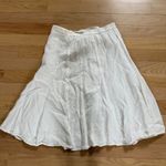 JM Collection  100% Linen Skirt A-Line Button Front Midi Summer White‎ Photo 6
