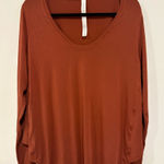 Lululemon Up for Down Time Long Sleeve Tee – Dark Terracota Rust Red – Size 6 Photo 0