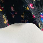 Anthropologie NEW Maeve Boatneck Puff Long Sleeve Floral Print Blouse Black Med Photo 8