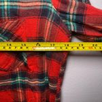 Marine layer  Red Green Check Plaid Button Up Long Sleeve Shirt Women's size XS Photo 5