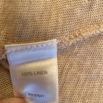 J Jill Linen Artsy V Neck Oatmeal Long Sleeve Cardigan button up size SMALL Tan Photo 3