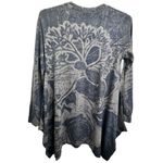 Soft Surroundings Floral Tunic Sweater Top Blue Gray Size M Long Sleeve Pullover Photo 3