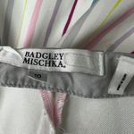 Badgley Mischka US 10 White Pastel Striped Crop Pants High Waist Photo 9