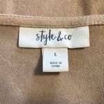 Style & Co BUCKSKIN FAUX SUEDE LACE UP CROCHET BELL SLEEVE TUNIC by . SIZE LG Photo 6