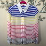 Vince Camuto ❤️ Striped Button Up Collared Shirt Sz S EUC CLEARANCE Photo 0