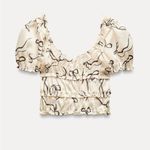ZARA  Satin Effect Printed Crop Top Photo 6