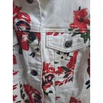 Dear John DL2 by Dear John Floral Print Denim Jacket White Red XS Jean Coat Photo 2