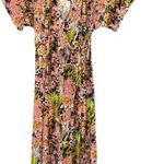 Whistles Pink Floral Dolman Short Sleeve Wrap Midi Dress NWT 10 Photo 0