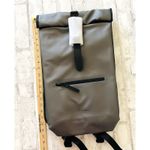 Rains Metallic Gray Rolltop Rucksack Waterproof Cycle Backpack Laptop Pocket Photo 3