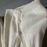 VINTAGE 80’s cream chunky knit deep V Photo 4
