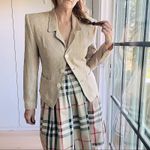 Esprit 90s Vintage Blazer Tailored Size Small Tan and Pink houndstooth Print Photo 5
