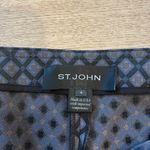 St. John  Women’s Blue Gray Diamond Printed Side Zip Ankle Pants Size 4 Photo 3