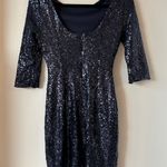 Lulus  Delightful Ways Navy Blue Sequin Dress Size S Photo 7