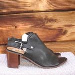 Franco Sarto Black Leather Block Heel Sandals Photo 4