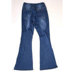 Bamboo  Flare Mid Rise Split Leg Blue Jean‎ sz 13 Hipster 90s Throwback Photo 7