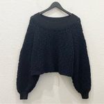 Free People  OB766144 Pandora’s Boat Neck Sweater in Black Size XS Photo 4