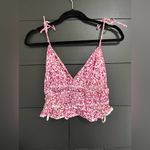 Sim & Sam  Floral Printed Ruched Tie Straps Cottage Core Women’s Tank Top S EUC Photo 2