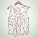 Rebecca Taylor Sleeveless Floral Vine Print Silk Blouse in Ivory Size 8 Photo 3