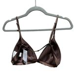 Reiss Raquel Pleat Detail Bikini Top Dark Brown Photo 6