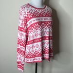 PINK - Victoria's Secret PINK Victoria’s Secret Red and White Christmas Print Sweatshirt Photo 2
