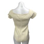 ZARA  Beige Tan Ribbed Knit Short Sleeve Square Neck T Shirt Bodysuit Top Size L Photo 1
