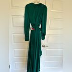 Mac Duggal Deep Emerald Green Split Bishop Sleeve Slit V-Neck Maxi Dress NWT 2 Photo 11
