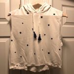 NEW Global Love Cropped Sleeveless Sweatshirt Blue Size M Photo 0