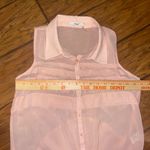 Papaya Light Pink Ruffle Sleeveless Blouse top shirt tie waist size medium Photo 3