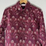 Field Womens Shirt M Made in England Peacock Print‎ Cotton Retro Long Sleeve Size M Photo 2