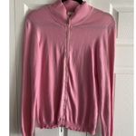 Gran Sasso Womens EU 48 Pink Zip Cardigan Sweater Made In Italy Preppy Size L Photo 0