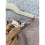 Everleigh  Women's Blouse Textured Mauve Smocked Hem Size Large Ruffle Photo 7