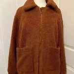 Elodie  Chocolate Brown Mocha Teddy Bear Sweater Jacket Coat Large Chunky Photo 0