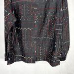 Laura Ashley  Size Large Top Beaded Silk Black Embroidered Button Up Blouse 1488‎ Photo 7