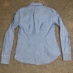 J.Crew Perfect Pinstripe Button Up Bee Insect Embellishment Jewels Blue White 0 Photo 5