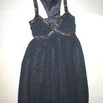 New Womens 6 NWT Lipsy London Dress Dark Gray Steel Beads Iron Queen Short Flowy Photo 0