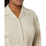 NEW TEREA Black Zoe Cinched Waist Oversized Shirt XL Tan Photo 6