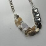 Anthropologie  Brown Beaded & Silver Gem Adjustable Necklace Photo 2