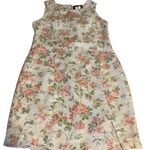Sag Harbor VINTAGE 1990'S PETITE BEIGE, PINK & GREEN FLORAL PRINT DRESS (12P) Photo 8