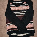 Pink Rose Hi Low Style Striped Sweater Photo 0