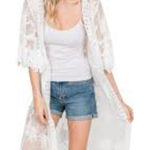 HP💝Romantic White Lace Floral Kimono OSFM Size undefined Photo 0