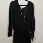 Free People  Grey Gauze Henley Romper Photo 0