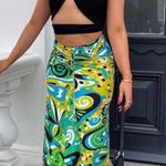 ZARA DRAPED PRINTED SKIRT Photo 0